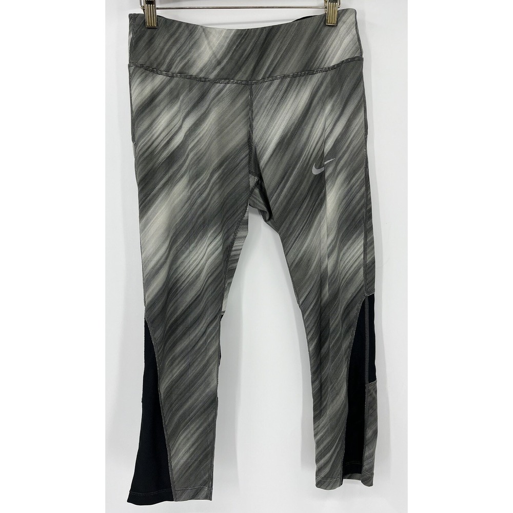 Nike Women's Power Printed Cropped Running Leggings Size Medium 863714-010